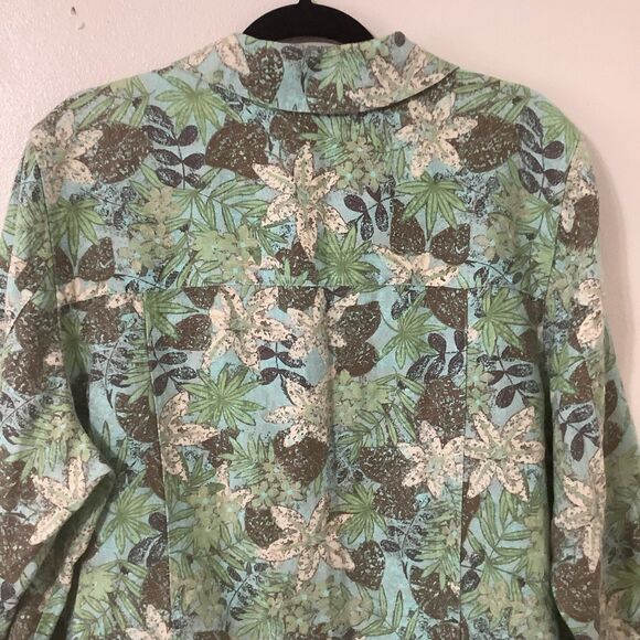 Charter Club 100% Linen Coastal Boho Chic Multicolor Shacket Shirt Jacket 2X - Picture 6 of 7